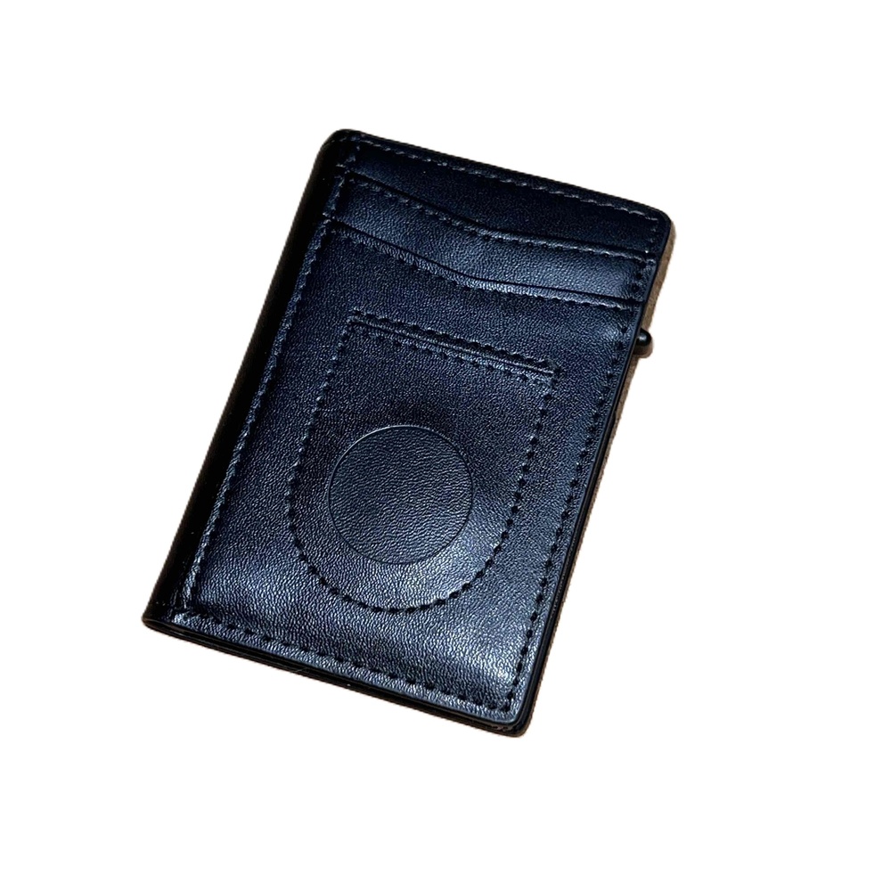 Faux Leather Unisex Black RFID Slim Wallet with Card Slots
